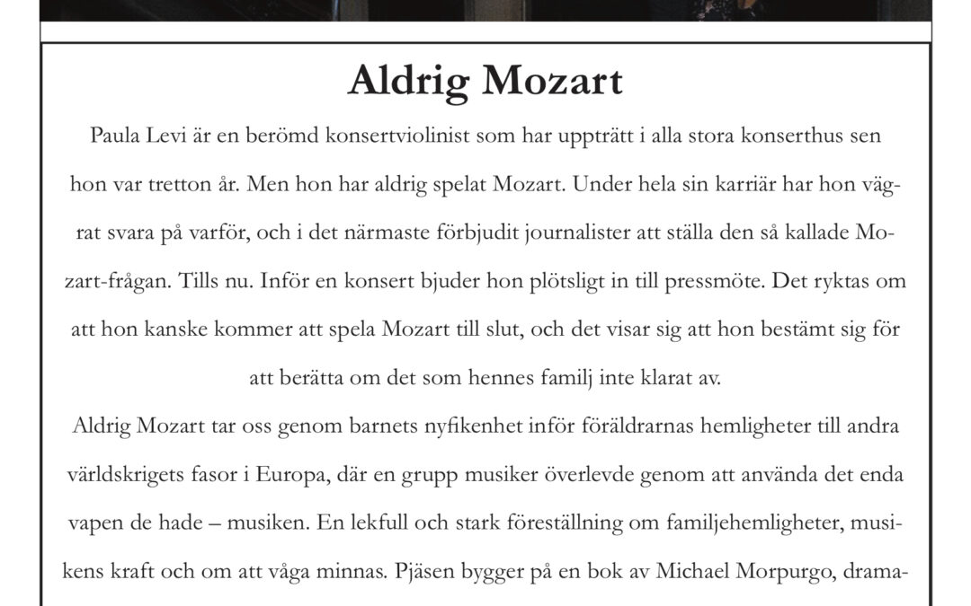 Affisch Aldrig Mozart 17 mars